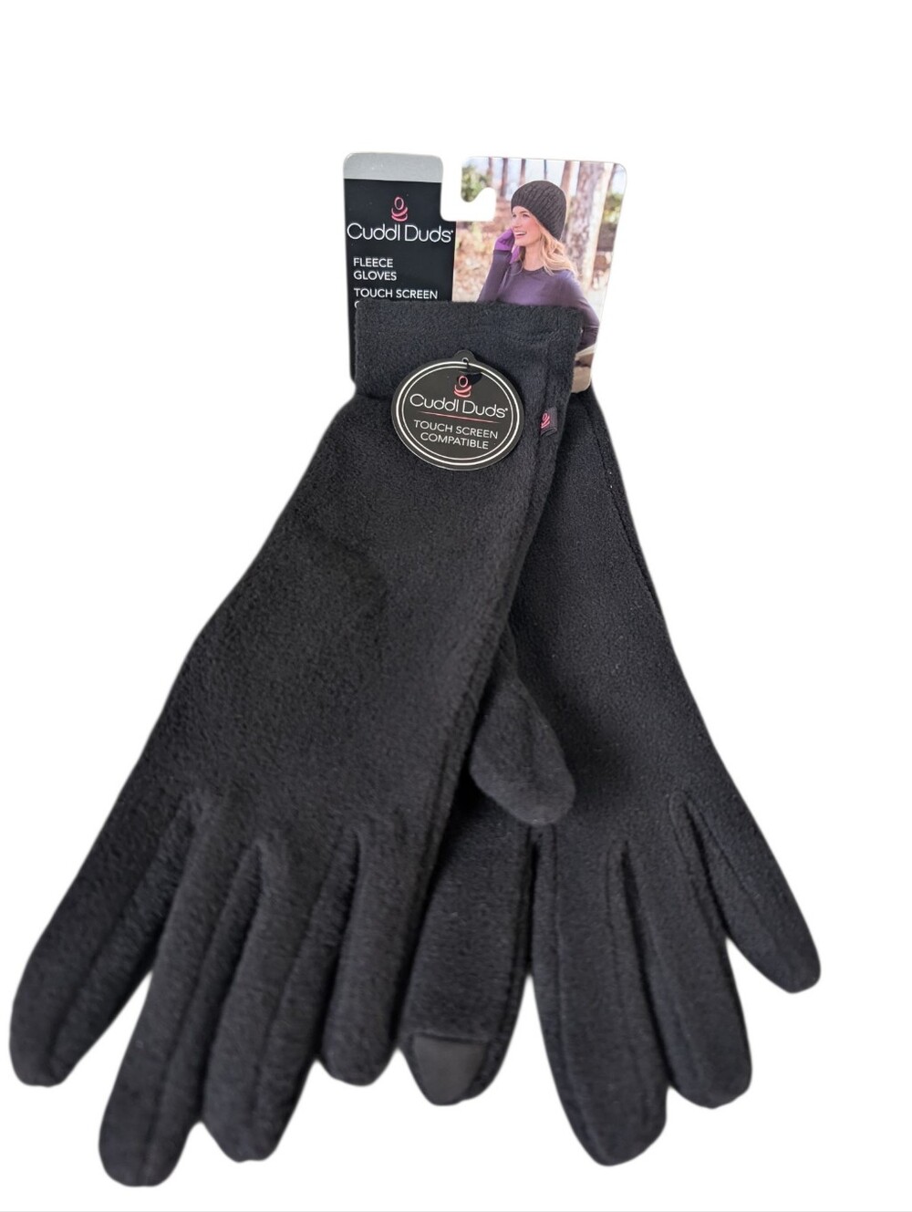 Cuddl Duds Women's Black Fleece Touchscreen Gloves...Size O/S